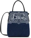 Chloé Blue Micro Sense Denim Tote In 45d Denim