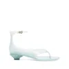Chloé Chloe Women Pastel Light-blue Tpu Chloe Jelly Thong Sandals In Animal Print