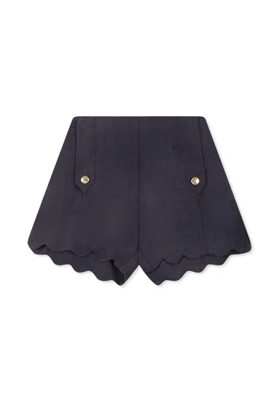 Chloé Blue Shorts For Baby Girl With Logo