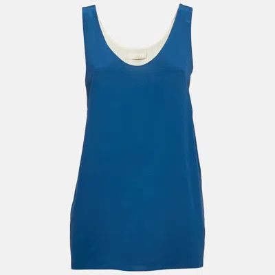 Pre-owned Chloé Blue Silk Tank Top L