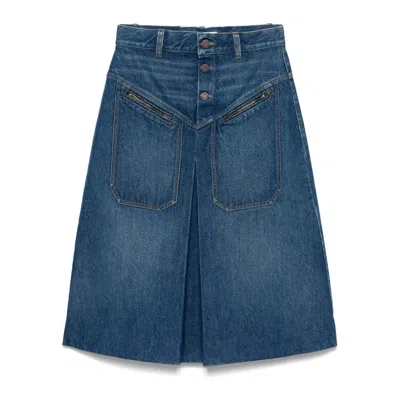 CHLOÉ CHLOÉ BLUE SKIRTS - FITTED SKIRTS WOMEN