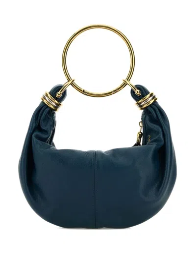 CHLOÉ BLUE SMALL BRACELET TOTE BAG