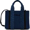 Chloé Blue Small Woody Tote In 45d Denim