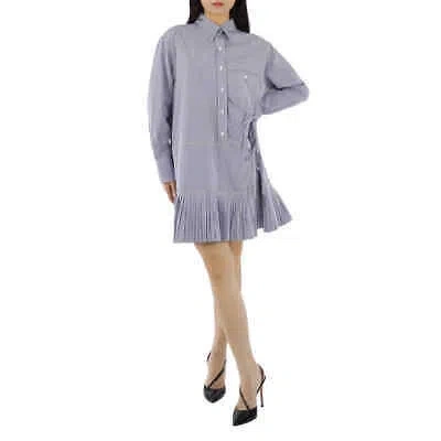 Pre-owned Chloé Chloe Blue Tie-detail Shirt Dress