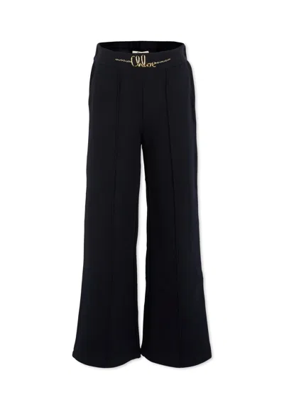 Chloé Kids' Blue Trousers For Girl With Logo