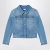 Chloé Blue Washed-effect Denim Jacket In Grey