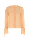 Chloé Sheer Fabric Blouse Drawstring Cuffs