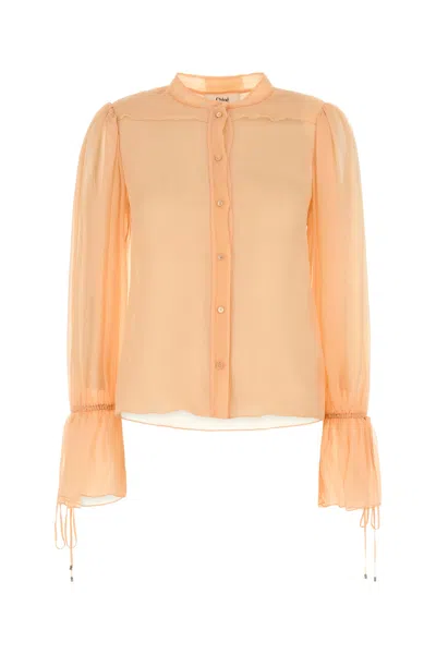Chloé Chloe Pink Muslin Blouse In Claypink
