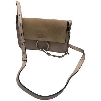 Pre-owned Chloé Chloe Blush Cross Body Bag W/ Tan Suede Flap In Brown