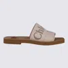 Chloé Blushy Beige Canvas Woody Flats