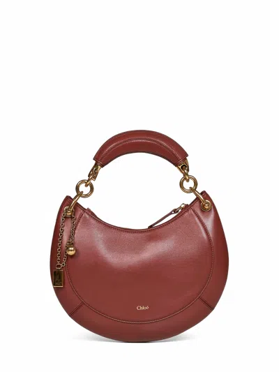 Chloé Blushy Brown Banana Small Hobo Bag In Red