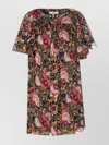 Chloé Boat Neck Floral Mini Dress