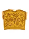 Chloé Boat-neck Logo Top In Cotton Jacquard