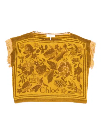 CHLOÉ BOAT-NECK JACQUARD TOP