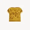 Chloé Boat-neck Logo Top In Cotton Jacquard In Yellow