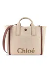 Chloé Chlo Chlo Carry Canvas Shoulder Bag With Logo Embroidery