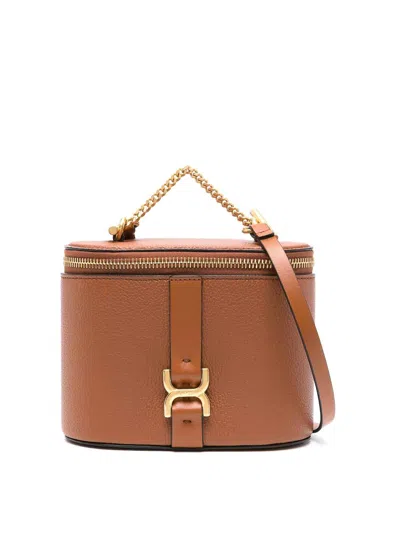 Chloé Marcie Leather Mini Bag In Camel