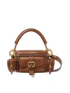 Chloé Small Double Carry Leather Bag With Multipocket Detail In Brown
