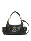 Chloé Camera Bag Medium In Natural Shiny Calfskin In Black
