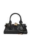 Chloé Structured Shoulder Bag With Padlock And Studs In Black