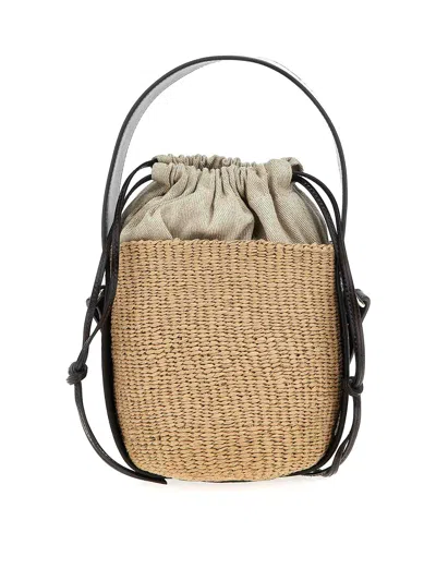Chloé Small  Crossbody Bag In Woven Raffia And Pe