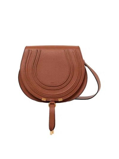 Chloé Marcie Medium Leather Bag In Nude