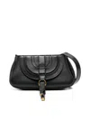 Chloé Marcie Leather Shoulder Bag In Black