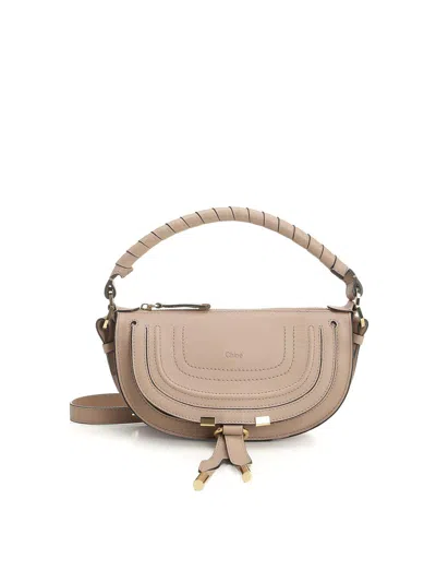 Chloé Marcie Shoulder Bag In Sand