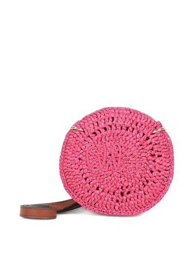 CHLOÉ RAFFIA ROUND SHOULDER BAG