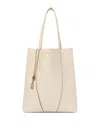 Chloé Spin Medium Tote Bag In Leather In Beige