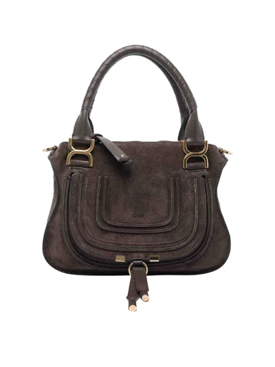 Chloé And Brown Mini Suede Marcie Handbag