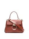 Chloé Mini Tess Day Shoulder Bag In Grained Leather In Brown