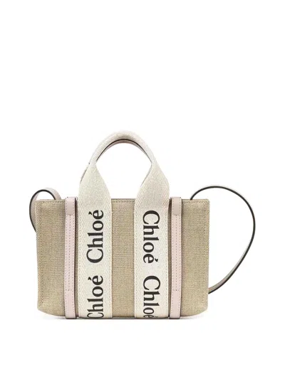 Chloé Mini Woody Linen Tote Bag