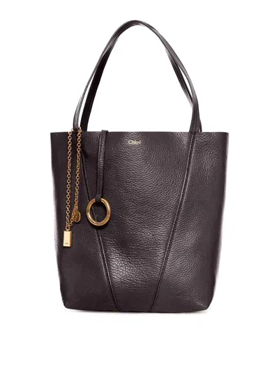 Chloé Chlo Spin Tote Bag In Granate Leather In Pink