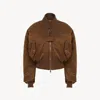 Chloé Bomber Jacket In Nylon In Brown