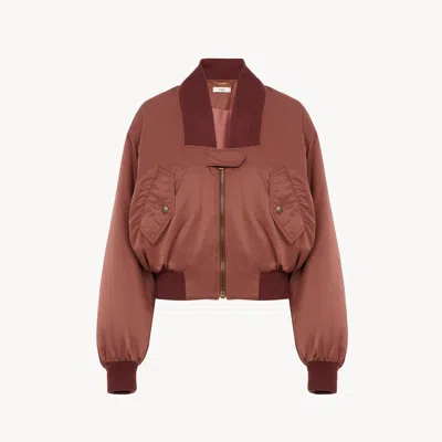 Chloé Veste Bomber En Nylon In Brown