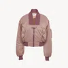Chloé Bomber Jacket In Nylon Brown Size 6 100% Polyester In Pink
