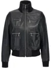 Chloé Leather Bomber Jacket Casual Jackets And Parka In Schwarz