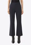 Chloé Bootcut Cropped Pants In Wool In Blue