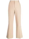 Chloé Bootcut Cropped Trousers In Brown