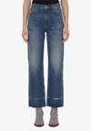 Chloé Bootcut Washed Jeans In Blue