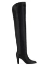 Chloé Knee-high Boots With Pointed Toe And Cone Heel In Black