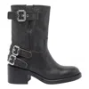 Chloé Dakota Block Heel Buckle Mid-calf Boots In Black
