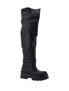 Chloé Leather Knee-high Boots With Tank Sole In Black