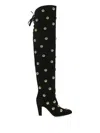 Chloé Eve Studded Leather Over-the-knee Boots In Black