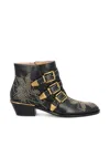 Chloé Susan Studded Leather Ankle Boots In Multi