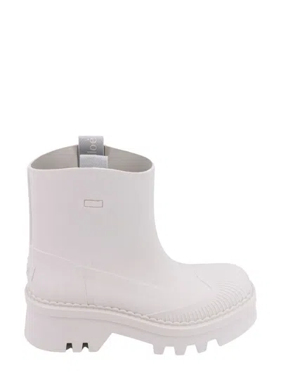 Chloé Raina Ankle Rain Boots In White