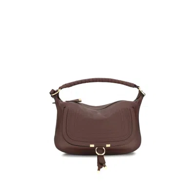 Chloé Bordeaux Calf Leather Bos Taurus Shoulder Bag In Brown