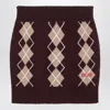 Chloé Bordeaux Diamond-pattern Wool Miniskirt In Burgundy