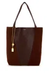Chloé Chloe Bordeaux Leather And Suede Chloè Spin Shopping Bag In Red